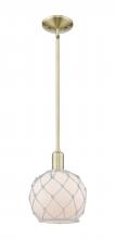 Innovations Lighting 716-1S-AB-G121-8RW - Farmhouse Rope - 1 Light - 8 inch - Antique Brass - Stem hung - Mini Pendant
