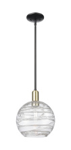 Innovations Lighting 716-1S-BAB-G1213-10CL - Athens Deco Swirl - 1 Light - 10 inch - Black Antique Brass - Stem hung - Mini Pendant