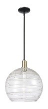 Innovations Lighting 716-1S-BAB-G1213-14CL - Athens Deco Swirl - 1 Light - 14 inch - Black Antique Brass - Stem hung - Mini Pendant