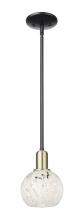 Innovations Lighting 716-1S-BAB-G1216-6WM - White Mouchette - 1 Light - 6 inch - Black Antique Brass - Stem hung - Mini Pendant