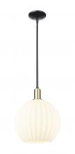 Innovations Lighting 716-1S-BAB-G1217-12WV - White Venetian - 1 Light - 12 inch - Black Antique Brass - Stem hung - Mini Pendant