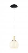 Innovations Lighting 716-1S-BAB-G1217-6WV - White Venetian - 1 Light - 6 inch - Black Antique Brass - Stem hung - Mini Pendant