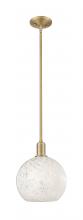 Innovations Lighting 716-1S-BB-G1216-10WM - White Mouchette - 1 Light - 10 inch - Brushed Brass - Stem hung - Mini Pendant