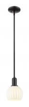 Innovations Lighting 716-1S-BK-G1217-6WV - White Venetian - 1 Light - 6 inch - Matte Black - Stem hung - Mini Pendant