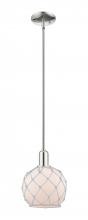 Innovations Lighting 716-1S-PN-G121-8RW - Farmhouse Rope - 1 Light - 8 inch - Polished Nickel - Stem hung - Mini Pendant
