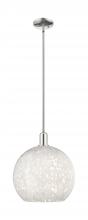 Innovations Lighting 716-1S-PN-G1216-14WM - White Mouchette - 1 Light - 14 inch - Polished Nickel - Stem hung - Mini Pendant