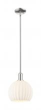 Innovations Lighting 716-1S-PN-G1217-10WV - White Venetian - 1 Light - 10 inch - Polished Nickel - Stem hung - Mini Pendant