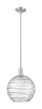 Innovations Lighting 716-1S-SN-G1213-12CL - Athens Deco Swirl - 1 Light - 12 inch - Brushed Satin Nickel - Stem hung - Mini Pendant
