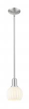Innovations Lighting 716-1S-SN-G1217-6WV - White Venetian - 1 Light - 6 inch - Brushed Satin Nickel - Stem hung - Mini Pendant