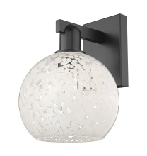 Innovations Lighting 716-1W-BK-G1216-8WM - White Mouchette - 1 Light - 8 inch - Matte Black - Sconce