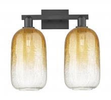 Innovations Lighting 716-2W-BK-G482-7AM - Brookhaven Cloche - 2 Light - 16 inch - Matte Black - Bath Vanity Light