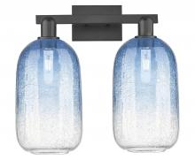 Innovations Lighting 716-2W-BK-G482-7SB - Brookhaven Cloche - 2 Light - 16 inch - Matte Black - Bath Vanity Light