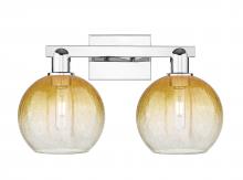 Innovations Lighting 716-2W-PC-G483-8AM - Brookhaven Globe - 2 Light - 16 inch - Polished Chrome - Bath Vanity Light