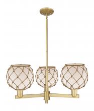 Innovations Lighting 716-3CR-BB-G121-8RB - Farmhouse Rope - 3 Light - 30 inch - Brushed Brass - Stem hung - Pendant
