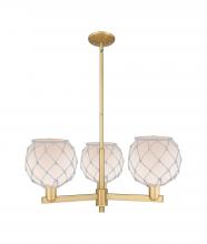 Innovations Lighting 716-3CR-BB-G121-8RW - Farmhouse Rope - 3 Light - 30 inch - Brushed Brass - Stem hung - Pendant