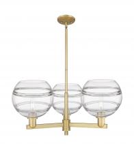 Innovations Lighting 716-3CR-BB-G556-10CL - Rochester - 3 Light - 32 inch - Brushed Brass - Stem hung - Pendant