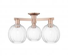 Innovations Lighting 716-3F-AC-G458-7CL - Preston Globe - 3 Light - 6 inch - Antique Copper - Semi-Flush Mount