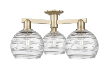 Innovations Lighting 716-3F-CB-G1213-8CL - Athens Deco Swirl - 3 Light - 26 inch - Champagne Bronze - Semi-Flush Mount