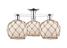 Innovations Lighting 716-3F-PC-G121-8RB - Farmhouse Rope - 3 Light - 26 inch - Polished Chrome - Semi-Flush Mount
