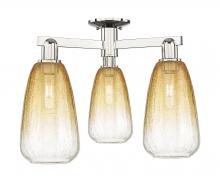 Innovations Lighting 716-3F-PN-G480-6AM - Brookhaven Almond - 3 Light - 6 inch - Polished Nickel - Semi-Flush Mount