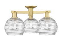 Innovations Lighting 716-3F-SG-G1213-8CL - Athens Deco Swirl - 3 Light - 26 inch - Satin Gold - Semi-Flush Mount