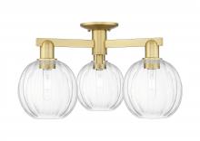 Innovations Lighting 716-3F-SG-G458-7CL - Preston Globe - 3 Light - 6 inch - Satin Gold - Semi-Flush Mount