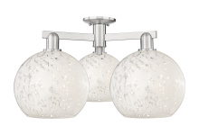 Innovations Lighting 716-3F-SN-G1216-10WM - White Mouchette - 3 Light - 28 inch - Brushed Satin Nickel - Semi-Flush Mount