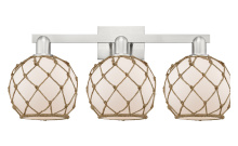 Innovations Lighting 716-3W-SN-G121-8RB - Farmhouse Rope - 3 Light - 27 inch - Brushed Satin Nickel - Bath Vanity Light