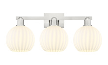Innovations Lighting 716-3W-SN-G1217-8WV - White Venetian - 3 Light - 27 inch - Brushed Satin Nickel - Bath Vanity Light