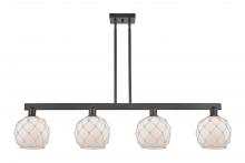 Innovations Lighting 716-4I-BK-G121-8RW - Farmhouse Rope - 4 Light - 51 inch - Matte Black - Stem hung - Island Light