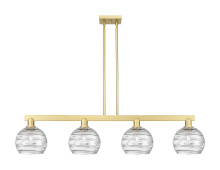 Innovations Lighting 716-4I-SG-G1213-8CL - Athens Deco Swirl - 4 Light - 51 inch - Satin Gold - Stem hung - Island Light