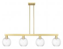 Innovations Lighting 716-4I-SG-G458-7CL - Preston Globe - 4 Light - 48 inch - Satin Gold - Stem hung - Island Light