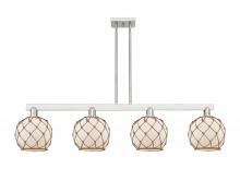 Innovations Lighting 716-4I-SN-G121-8RB - Farmhouse Rope - 4 Light - 51 inch - Brushed Satin Nickel - Stem hung - Island Light