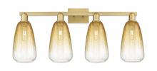 Innovations Lighting 716-4W-BB-G480-6AM - Brookhaven Almond - 4 Light - 36 inch - Brushed Brass - Bath Vanity Light