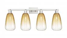 Innovations Lighting 716-4W-SN-G480-6AM - Brookhaven Almond - 4 Light - 36 inch - Brushed Satin Nickel - Bath Vanity Light