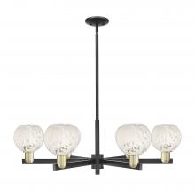 Innovations Lighting 716-6CR-BAB-G1216-6WM - White Mouchette - 6 Light - 36 inch - Black Antique Brass - Stem hung - Chandelier