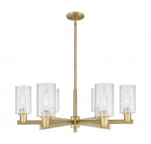 Innovations Lighting 716-6CR-BB-G804 - Clymer - 6 Light - 34 inch - Brushed Brass - Stem hung - Chandelier
