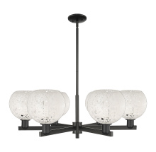 Innovations Lighting 716-6CR-BK-G1216-8WM - White Mouchette - 6 Light - 38 inch - Matte Black - Stem hung - Chandelier