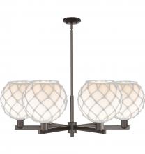 Innovations Lighting 716-6CR-OB-G121-10RW - Farmhouse Rope - 6 Light - 40 inch - Oil Rubbed Bronze - Stem hung - Chandelier