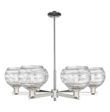 Innovations Lighting 716-6CR-PN-G1213-8CL - Athens Deco Swirl - 6 Light - 38 inch - Polished Nickel - Stem hung - Chandelier