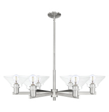 Innovations Lighting 716-6CR-SN-G132 - Orwell - 6 Light - 38 inch - Satin Nickel - Stem hung - Chandelier