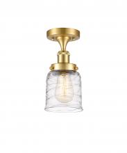 Innovations Lighting 916-1C-SG-G513 - Bell - 1 Light - 5 inch - Satin Gold - Semi-Flush Mount