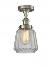 Innovations Lighting 916-1C-SN-G142 - Chatham - 1 Light - 6 inch - Brushed Satin Nickel - Semi-Flush Mount