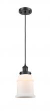 Innovations Lighting 916-1P-BK-G181 - Canton - 1 Light - 6 inch - Matte Black - Cord hung - Mini Pendant