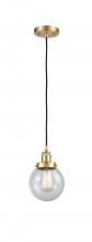 Innovations Lighting 916-1P-SG-G204-6 - Beacon - 1 Light - 6 inch - Satin Gold - Cord hung - Mini Pendant