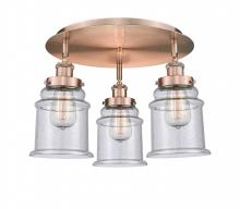 Innovations Lighting 916-3C-AC-G184 - Whitney - 3 Light - 18 inch - Antique Copper - Semi-Flush Mount