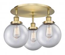 Innovations Lighting 916-3C-BB-G202-8 - Whitney - 3 Light - 20 inch - Brushed Brass - Semi-Flush Mount