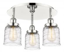 Innovations Lighting 916-3C-PN-G513 - Bell - 3 Light - 17 inch - Polished Nickel - Semi-Flush Mount