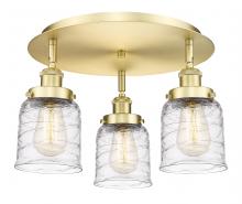 Innovations Lighting 916-3C-SG-G513 - Bell - 3 Light - 17 inch - Satin Gold - Semi-Flush Mount