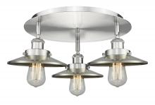 Innovations Lighting 916-3C-SN-M2-SN - Edison - 3 Light - 20 inch - Satin Nickel - Semi-Flush Mount